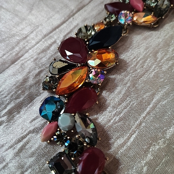 J. Crew Mega Rhinestone Collar Bone Bib Statement Necklace New With Dustbag - Picture 10 of 14